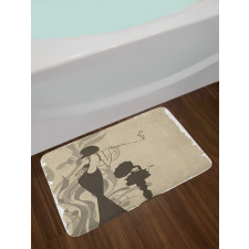 Smoker Girl Retro Bath Mat