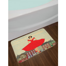 Lady in Red Dress Bath Mat