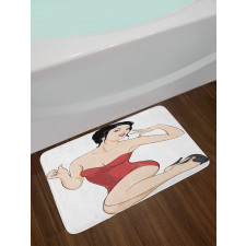 Pale Skin Brunette Bath Mat