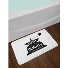 Grungy Typography Coffee Bath Mat