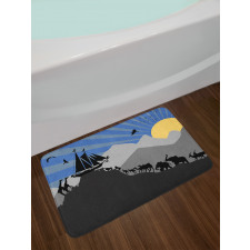 Pair of Creatures Ark Motif Bath Mat