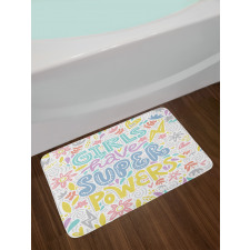 Boho Floral Girl Power Bath Mat