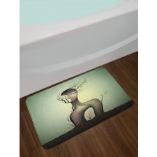 Surrealist Woman Shape Bath Mat