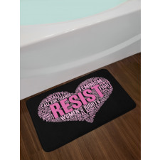 Heart Shape Phrase Bath Mat