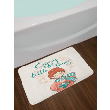 Winter Cartoon Woman Bath Mat