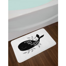 Ocean Whale Silhouette Bath Mat