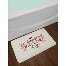 Retro Slogan and Flowers Bath Mat