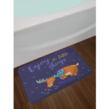 Elk Grazing in the Rain Bath Mat