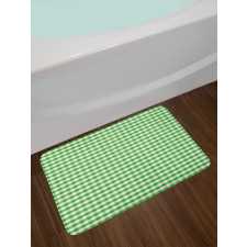 Green White Gingham Bath Mat