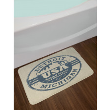 Detroit Michigan Stamp Bath Mat