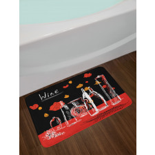 Wine Bottles and Decanter Bath Mat