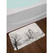 Walking People Winter Bath Mat