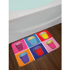 Modern Pop Art Cups Bath Mat