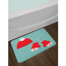 Pair of Mittens Hat Bath Mat