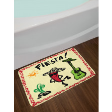 Mexican Party Red Pepper Bath Mat