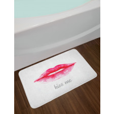 Pink Lipstick Kiss Me Bath Mat