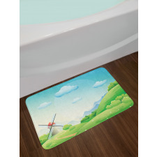 Cartoon Country Landscape Bath Mat