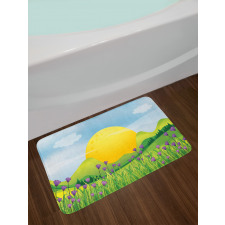 Mountains with Violets Bath Mat