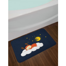 Reindeer Sleeping in Sky Bath Mat