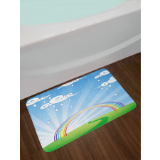 Sun Beams Behind a Hill Bath Mat