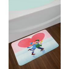 Winter Love Theme Bath Mat