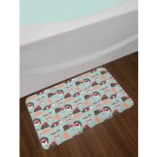 Valentines Day Animals Bath Mat