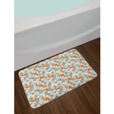 Cartoon Nursery Flowers Bath Mat