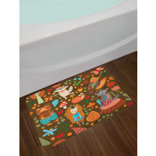 Raccoon and Butterfly Bath Mat