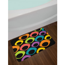 Colorful Oval Motifs Bath Mat