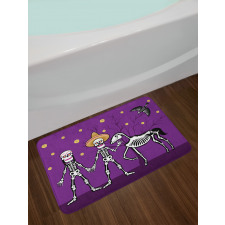 Skeleton Couple Bath Mat