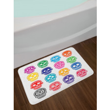 Cartoon Style Skull Bath Mat