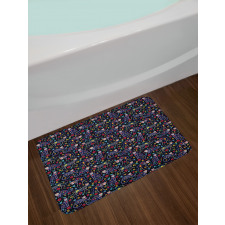 Skeleton Cats Bone Bath Mat