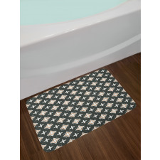 Geometric Oval Pattern Bath Mat