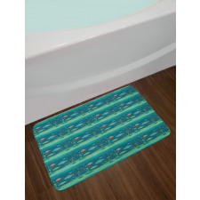 Cartoon Ocean Composition Bath Mat