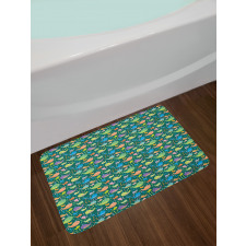 Childish Cartoon Fauna Bath Mat