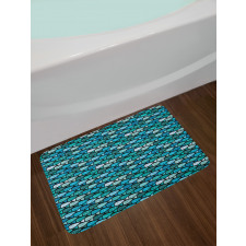 Doodle Aquarium Artwork Bath Mat