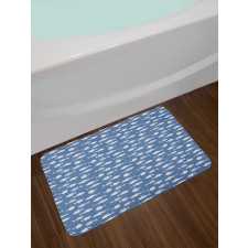 White Silhouette Fish Bath Mat