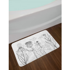 Medical Herbs Pattern Bath Mat