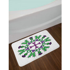 Abstract Thistle Wreath Bath Mat