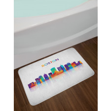 City Skyline Silhouette Bath Mat