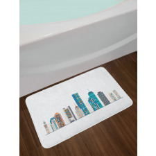 Flat City Illustration Bath Mat