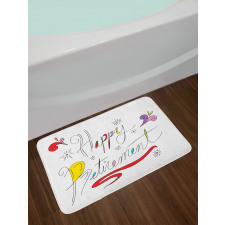 Floral Motifs Doodle Bath Mat