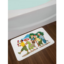 Line Dance Holiday Bath Mat