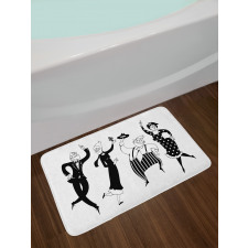 Cartoon Couples Bath Mat