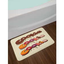 Doodle Style Bakery Theme Bath Mat