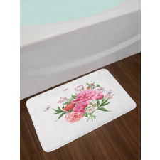 Vintage Bouquet of Flowers Bath Mat