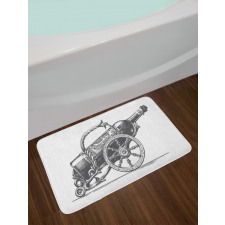 Vintage Bottle of Wine Retro Bath Mat