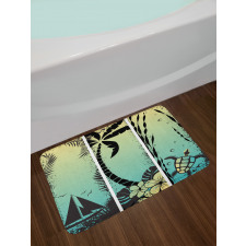 Grunge Tropical Land Bath Mat