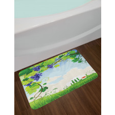 Rural Countryside Grapes Bath Mat