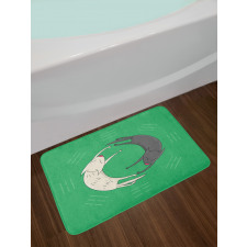 Sleeping Cats Trigrams Bath Mat